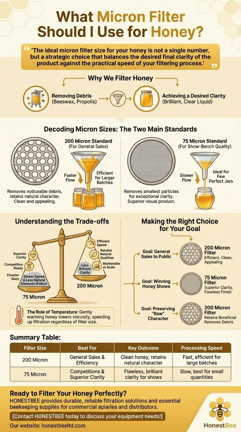 What micron filter should I use for honey? Choose the Right Filter for Sales or Competitions Visual Guide