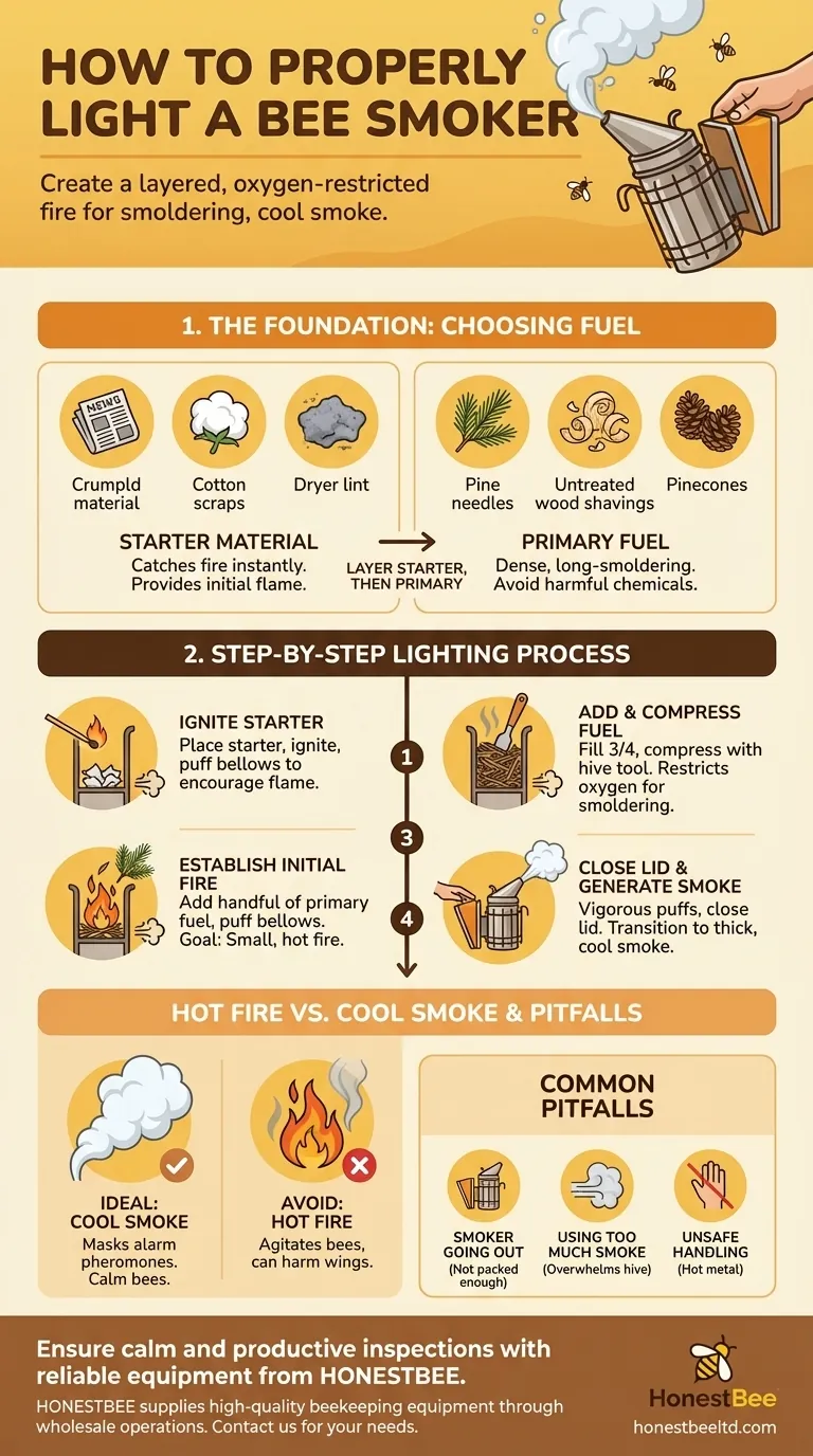 如何点燃蜂箱熏烟器？掌握制造平静、凉爽烟雾的艺术 图解指南