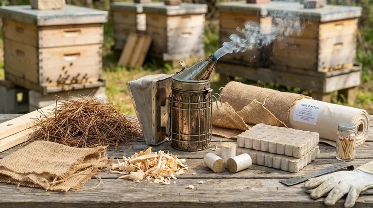 벌 연기에 사용할 수 있는 일반적인 연료원은 무엇인가요? 천연 재료로 벌통을 안전하게 진정시키세요