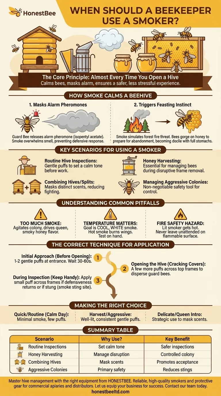 When should a beekeeper use a smoker? Essential Guide for Hive Safety and Control Visual Guide