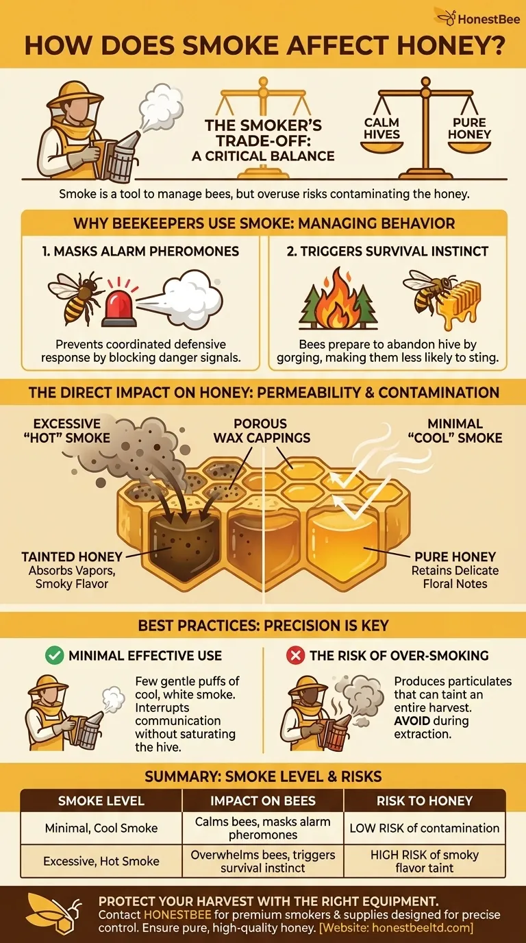 연기가 꿀에 어떤 영향을 미치나요? 벌의 안전과 꿀의 순도 균형 맞추기 시각적 가이드