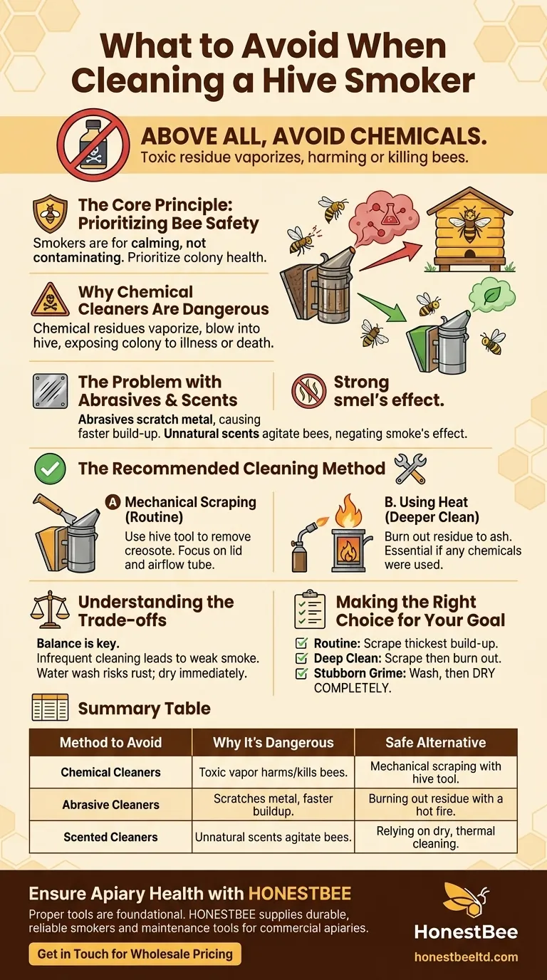 Que faut-il éviter lors du nettoyage d'un enfumoir de ruche ? Protégez vos abeilles de la contamination toxique Guide Visuel