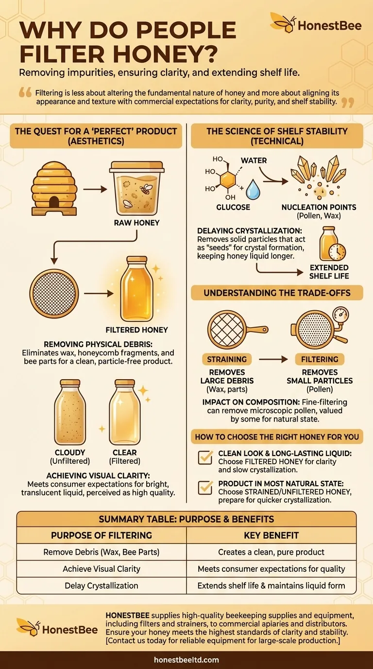 Why do people filter honey? For Clarity, Stability, and Consumer Appeal Visual Guide