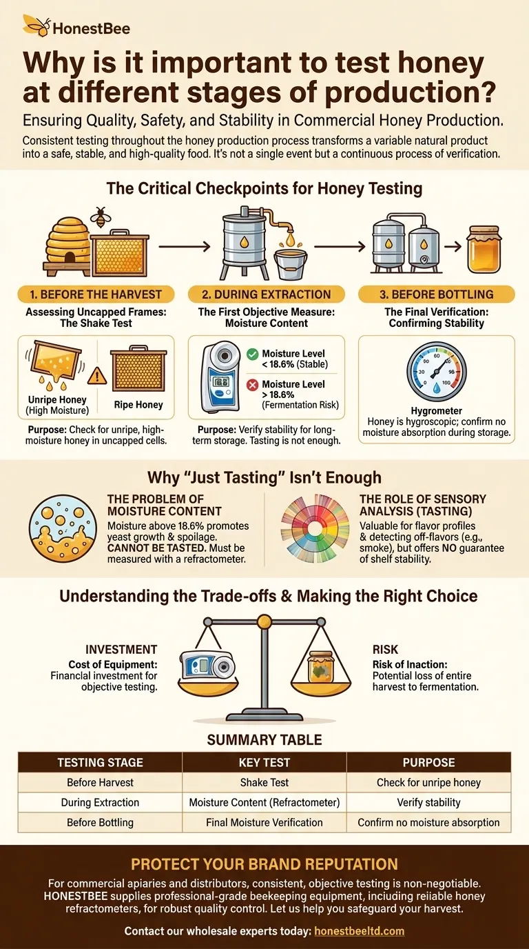 생산의 여러 단계에서 꿀을 테스트하는 것이 왜 중요한가요? 품질을 보장하고 발효를 방지합니다. 시각적 가이드