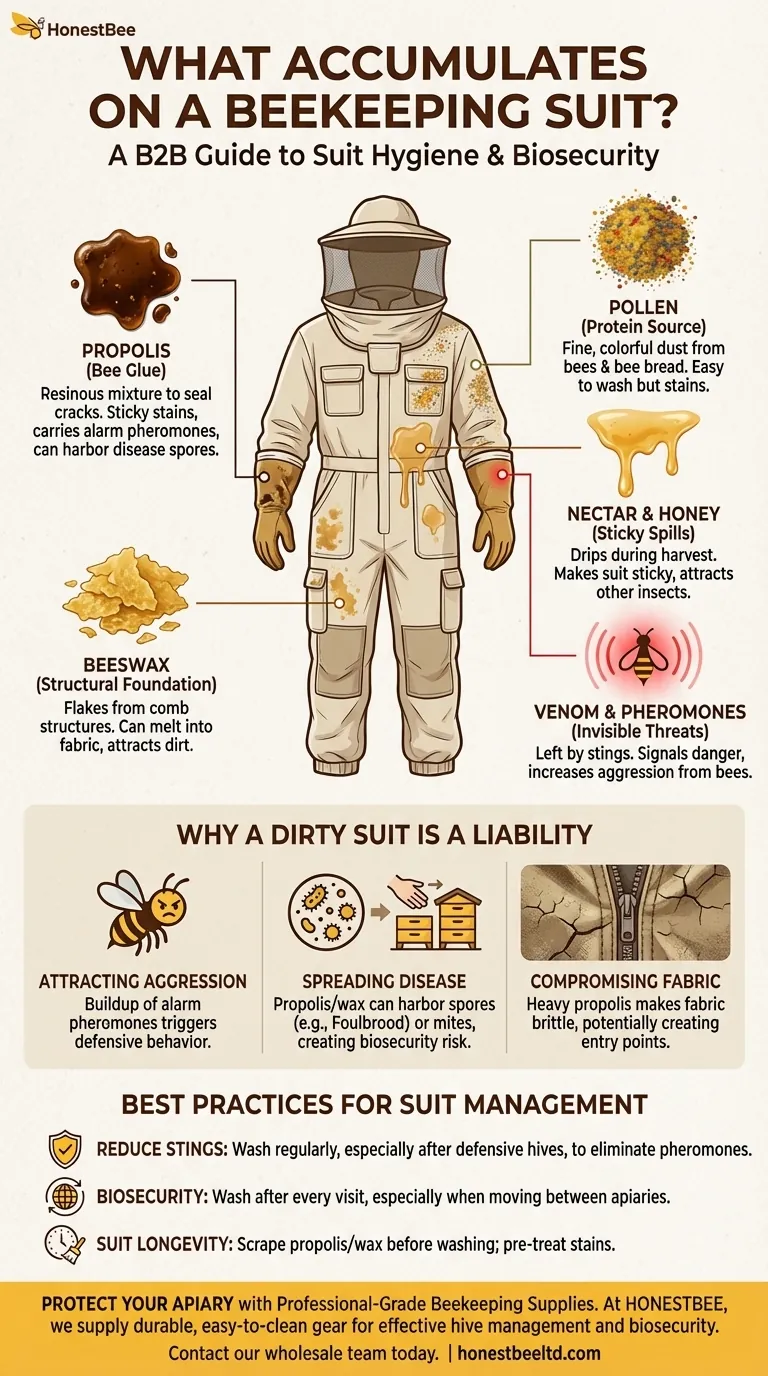 Welche Substanzen können sich im Laufe der Zeit auf einem Imkeranzug ansammeln? Ein Leitfaden zu Bienenstock-Verunreinigungen Visuelle Anleitung