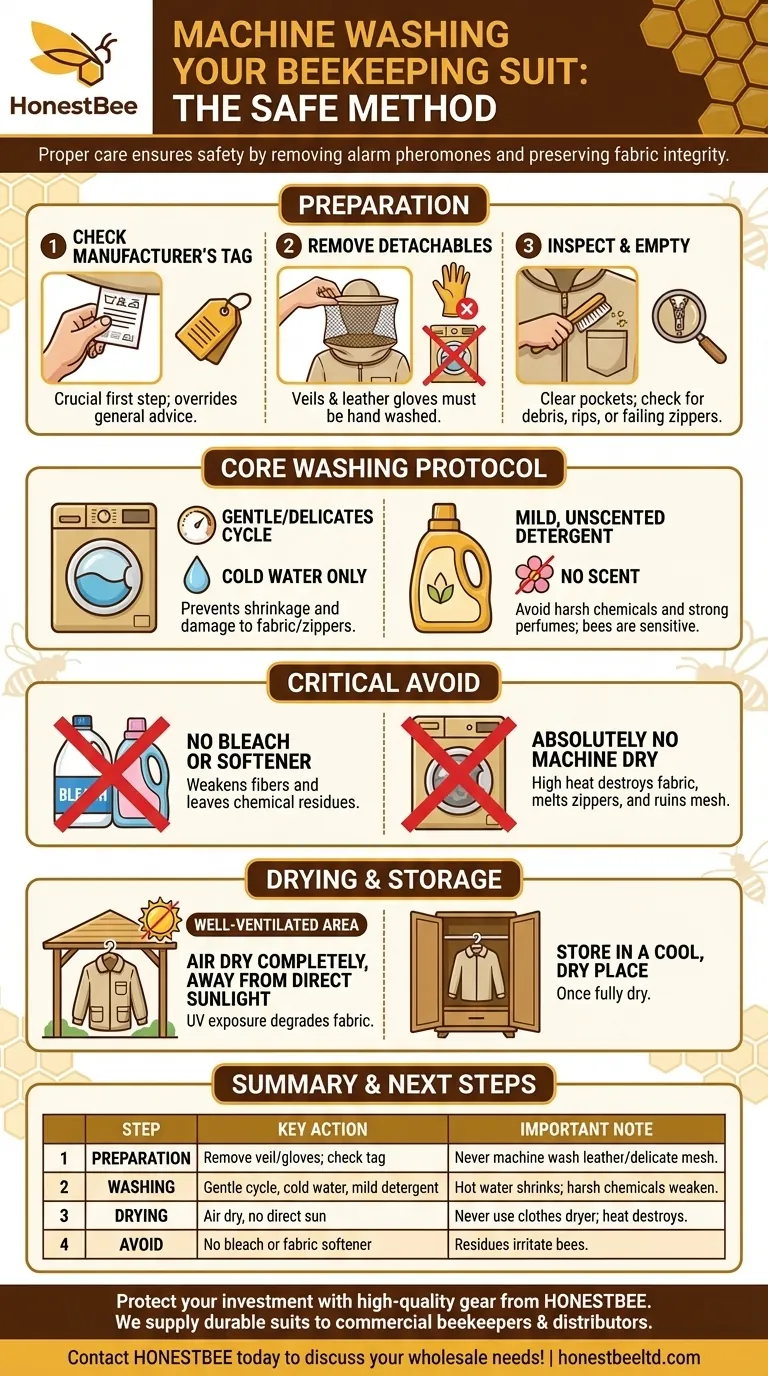 세탁기로 양봉복을 세탁하는 권장 방법은 무엇인가요? 장비와 안전을 보호하세요 시각적 가이드