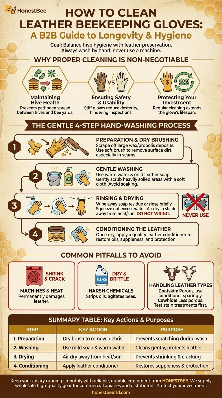 How should leather beekeeping gloves be cleaned? A Step-by-Step Guide to Preserve Your Gear Visual Guide