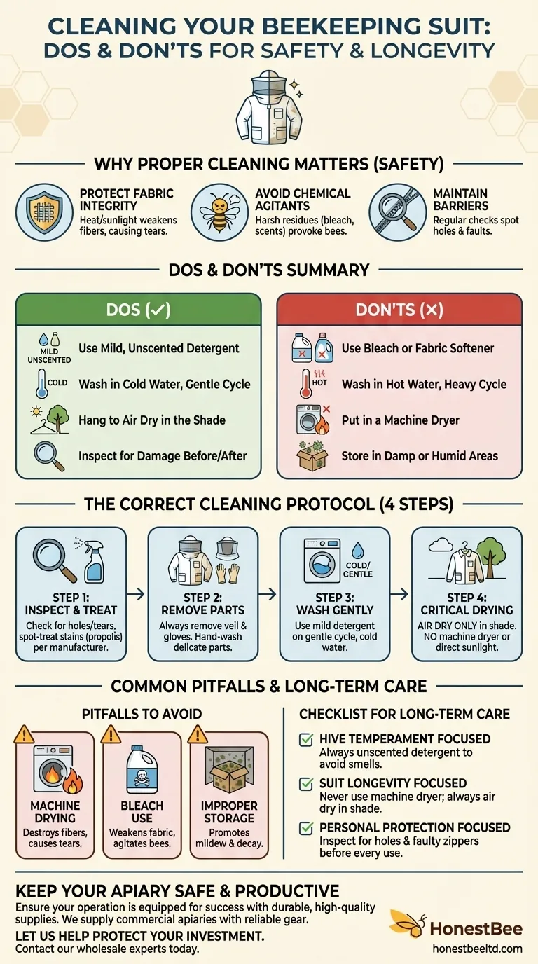 Каковы правила «что можно и чего нельзя» при чистке костюма пчеловода? Защитите свои вложения и свой улей Визуальное руководство
