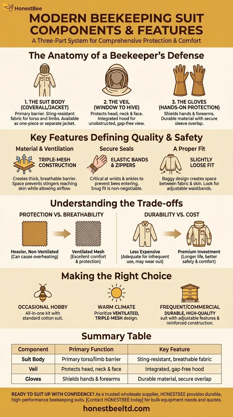 What are the main components of a modern beekeeping suit? Your Complete Guide to Bee-Proof Gear Visual Guide