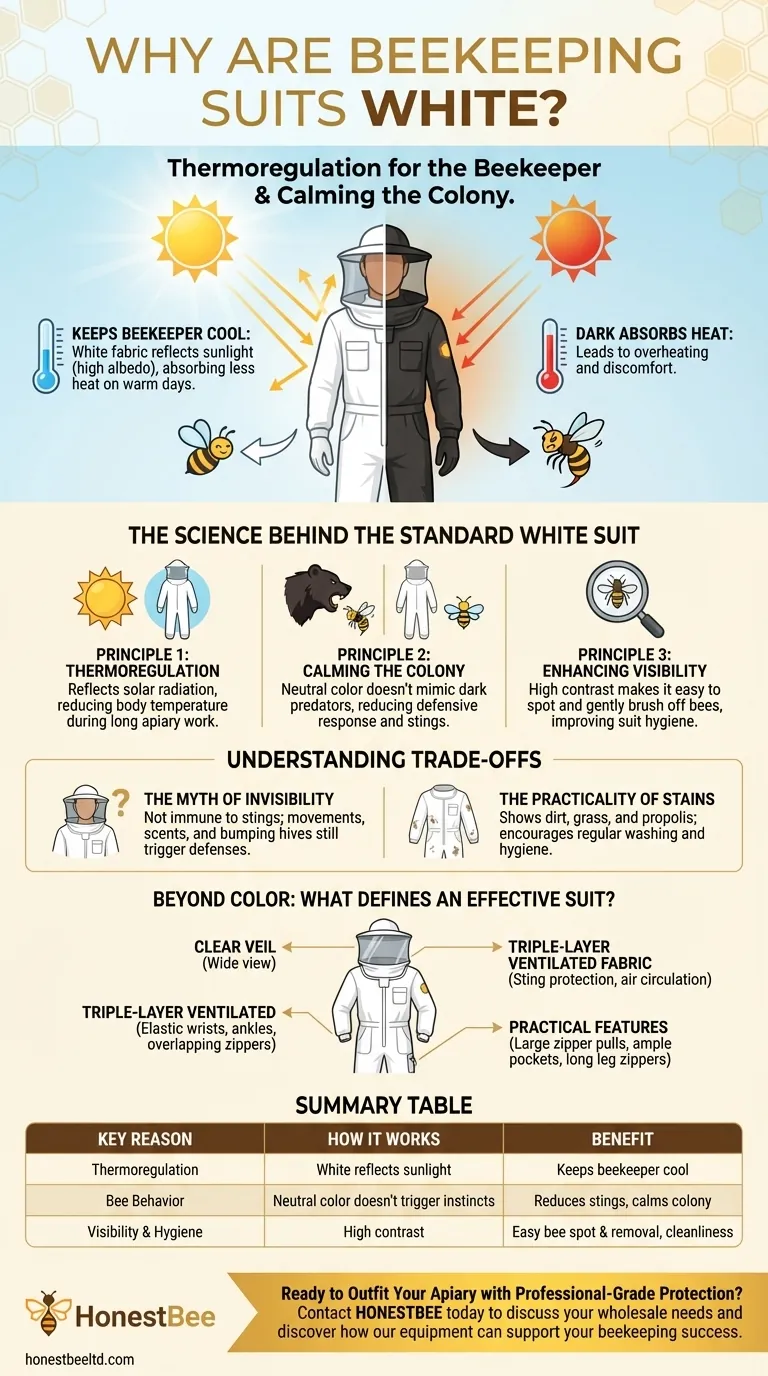 Why are beekeeping suits white? Stay Cool and Keep Bees Calm for Safer Hive Inspections Visual Guide