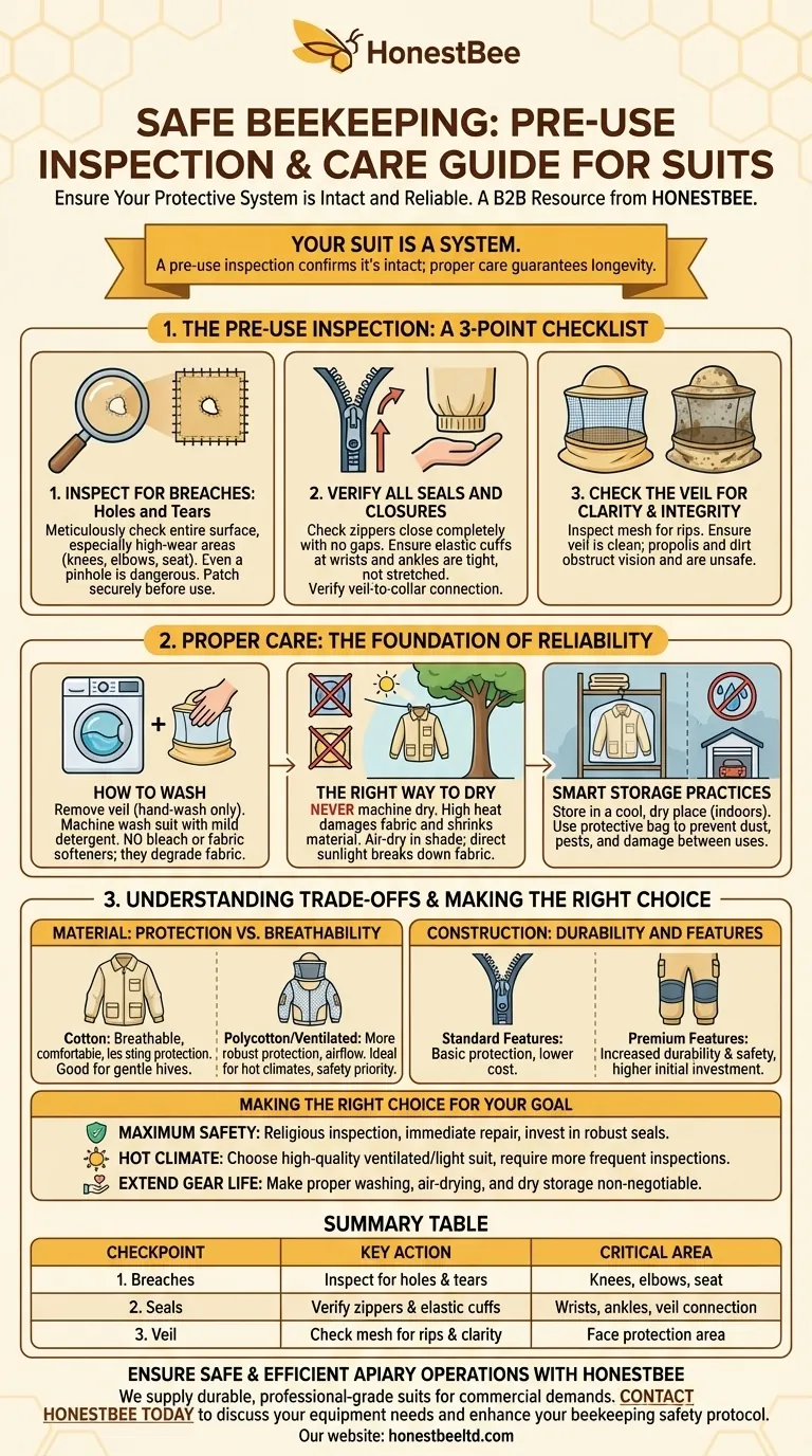 在使用养蜂服之前应该检查什么？确保蜂场的绝对安全 图解指南