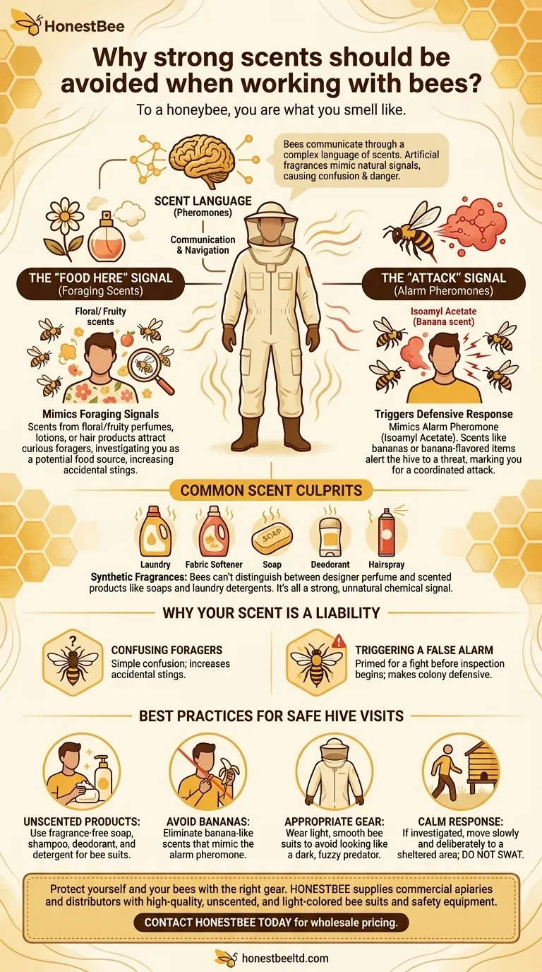 在与蜜蜂打交道时，为什么应该避免强烈的气味？为防止触发防御性攻击 图解指南