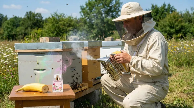 Pourquoi faut-il éviter les parfums forts lors du travail avec les abeilles ? Pour prévenir le déclenchement d'attaques défensives