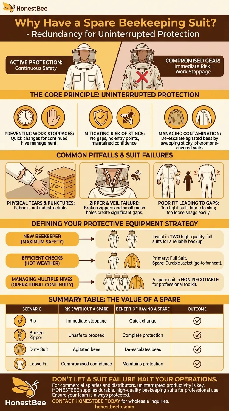 Pourquoi est-il recommandé d'avoir une combinaison d'apiculture de rechange ? Assurez une protection et une sécurité ininterrompues Guide Visuel