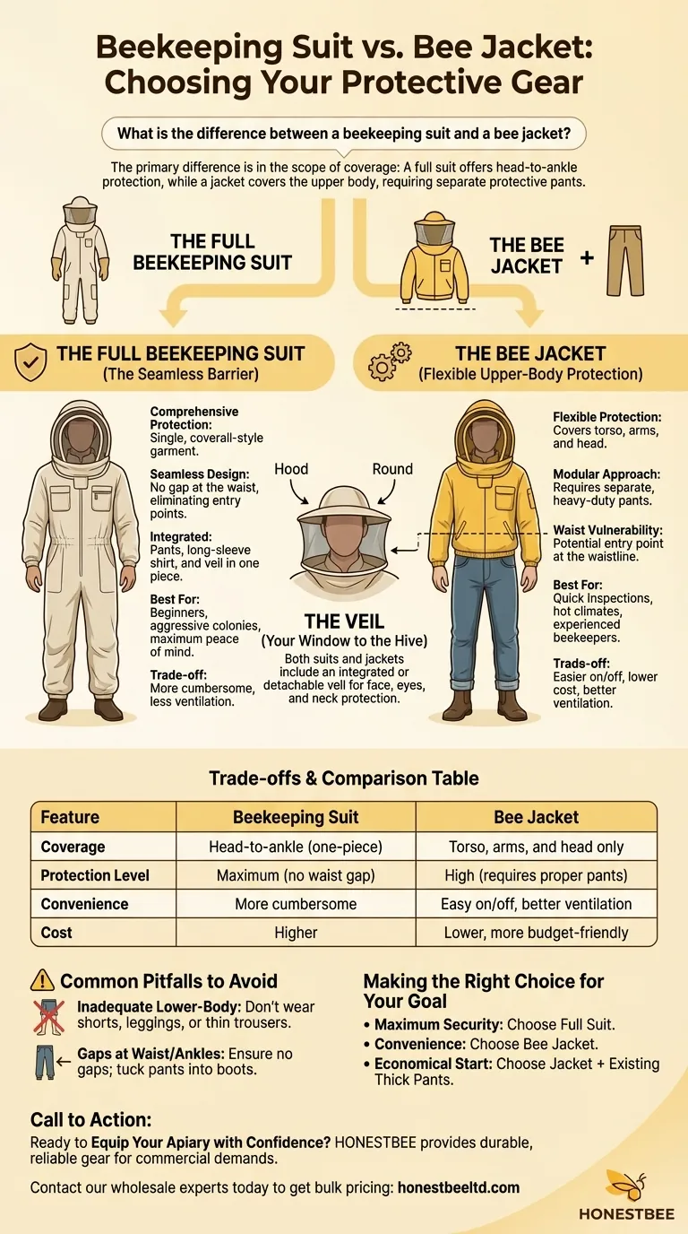 Quelle est la différence entre une combinaison d'apiculture et une veste d'apiculture ? Choisissez votre meilleure protection Guide Visuel