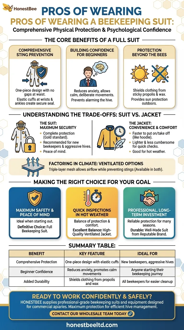 양봉복을 입으면 좋은 점은 무엇인가요? 자신감과 완벽한 보호 기능을 얻을 수 있습니다. 시각적 가이드