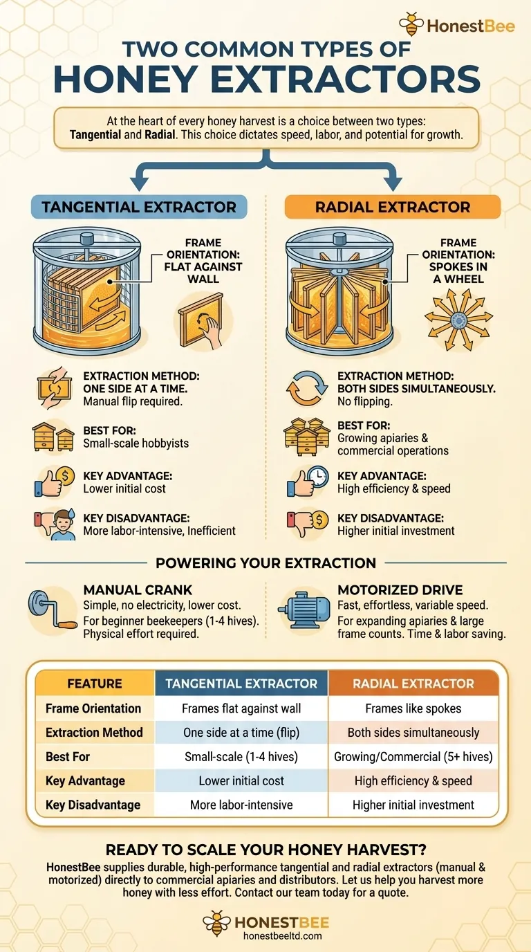 Quais são os dois tipos comuns de extratores de mel? Escolha o Extrator Certo para o Seu Apiário Guia Visual