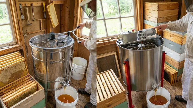 Quelles sont les différences entre les extracteurs de miel manuels et électriques ? Un guide de l'apiculteur sur la puissance, la vitesse et le coût