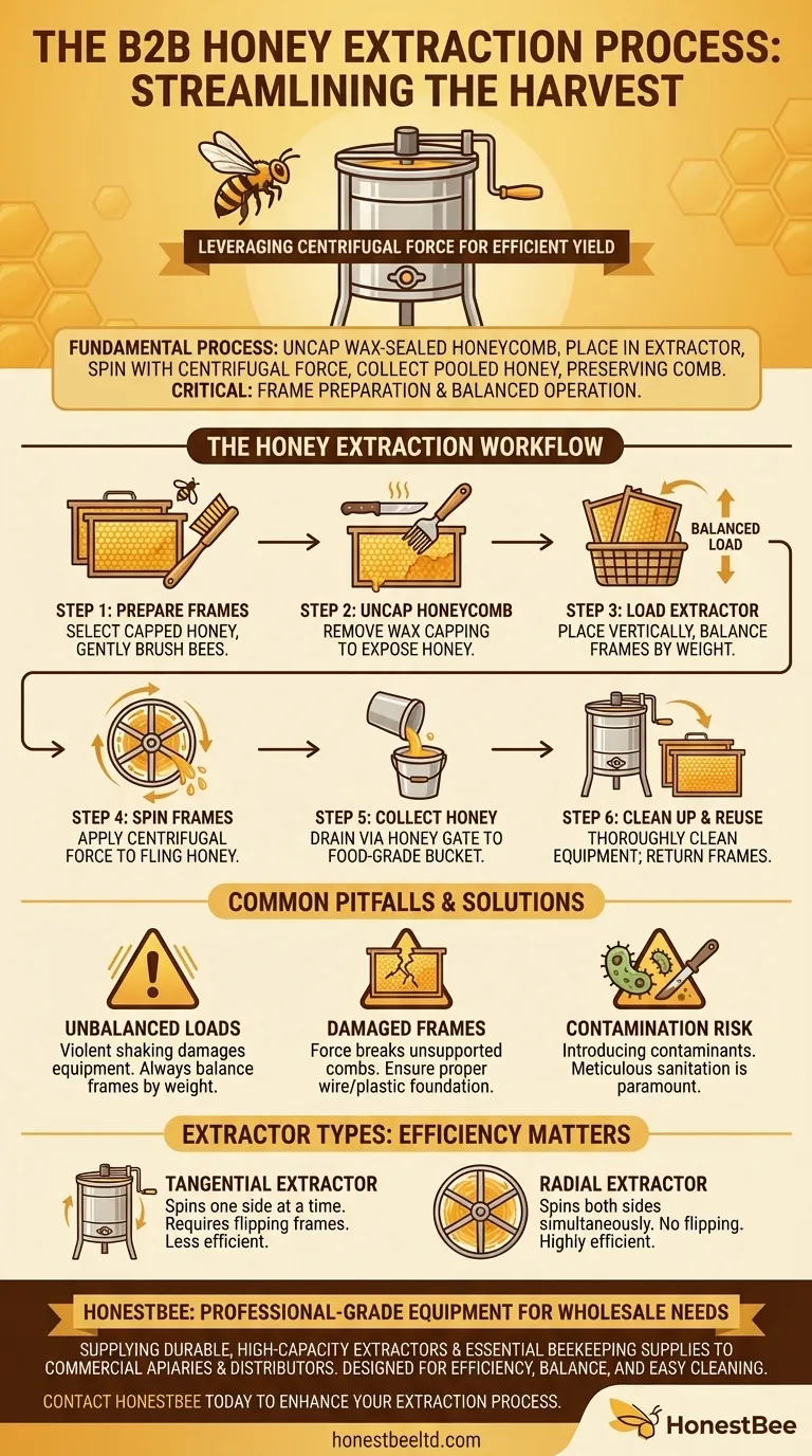 What is the process for extracting honey using a honey extractor? A Step-by-Step Guide for Beekeepers Visual Guide