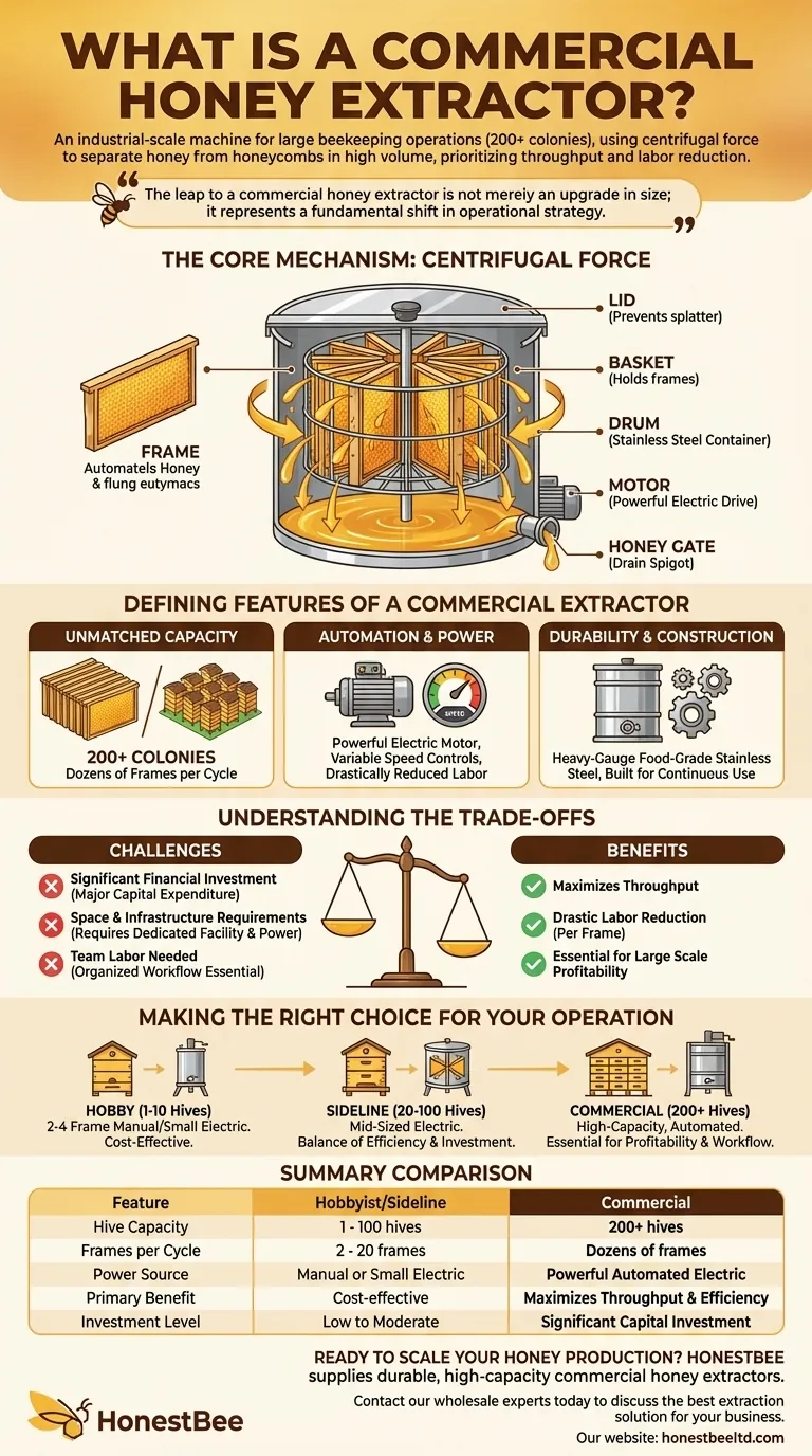 상업용 꿀 추출기란 무엇인가요? 대규모 양봉장을 위한 필수적인 대용량 솔루션 시각적 가이드