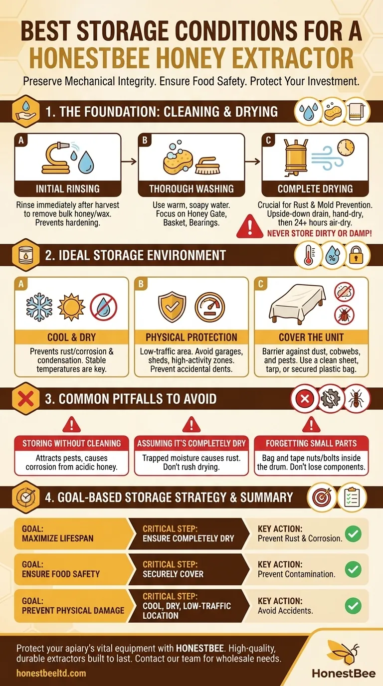 What are the best storage conditions for a honey extractor? Protect Your Investment for Next Season Visual Guide
