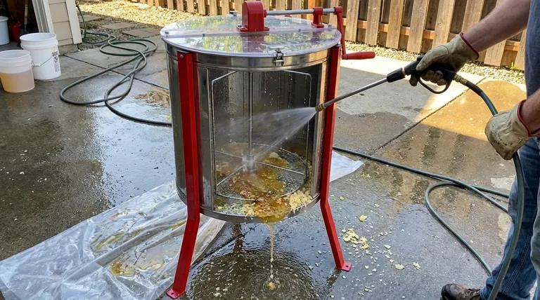 Welche Tipps gibt es, um eine Honigschleuder effizient zu reinigen? Verwenden Sie kaltes Wasser für eine schnelle, effektive Reinigung