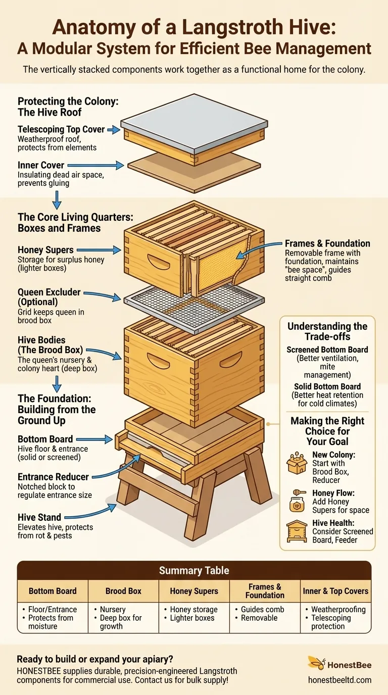 Quelles sont les principales composantes d'une ruche Langstroth ? Un guide pour construire la maison de votre colonie d'abeilles Guide Visuel