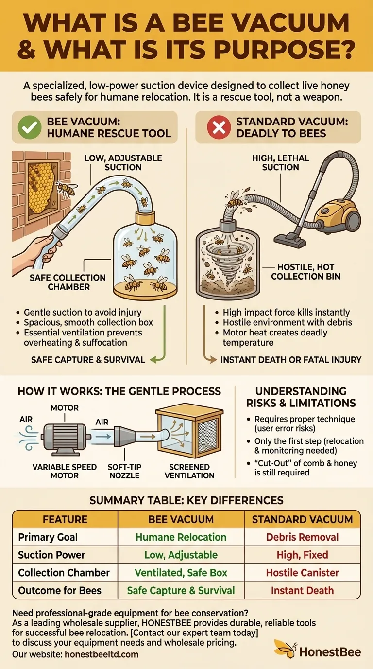 What is a bee vacuum and what is its purpose? A Humane Tool for Safe Bee Relocation Visual Guide