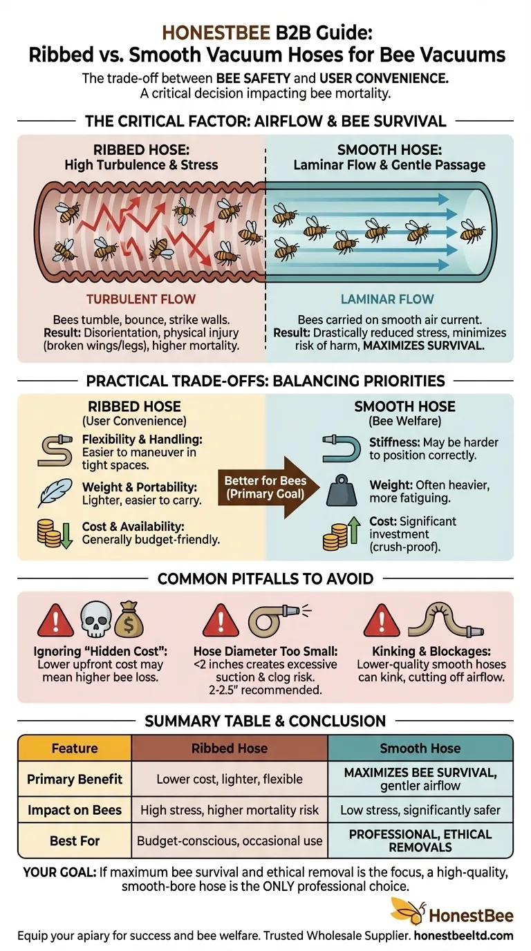 蜂群吸尘器中的波纹软管和光滑软管有什么区别？为蜜蜂的生存选择最佳的软管。 图解指南