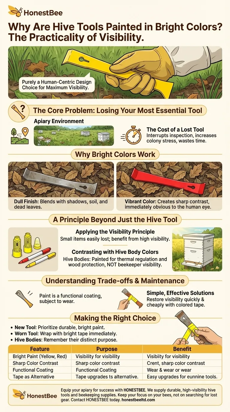 Warum werden Bienenstockwerkzeuge in leuchtenden Farben gestrichen? Vermeiden Sie den Verlust Ihrer wichtigsten Imkereiausrüstung Visuelle Anleitung