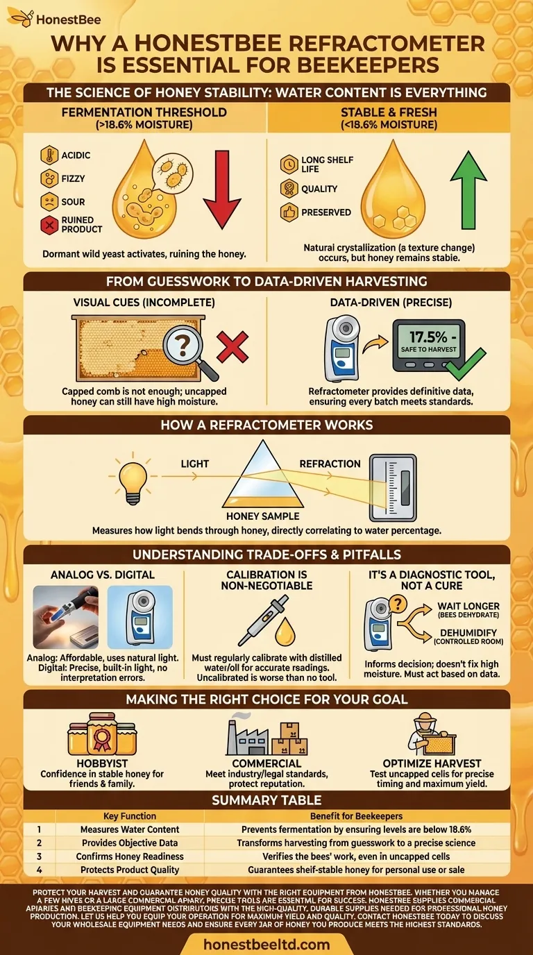 Pourquoi un réfractomètre à miel est-il important pour les apiculteurs ? Assurer la qualité et prévenir la fermentation Guide Visuel