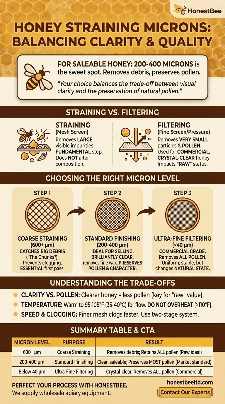 How many microns to strain honey? Achieve Perfect Clarity & Preserve Pollen Visual Guide