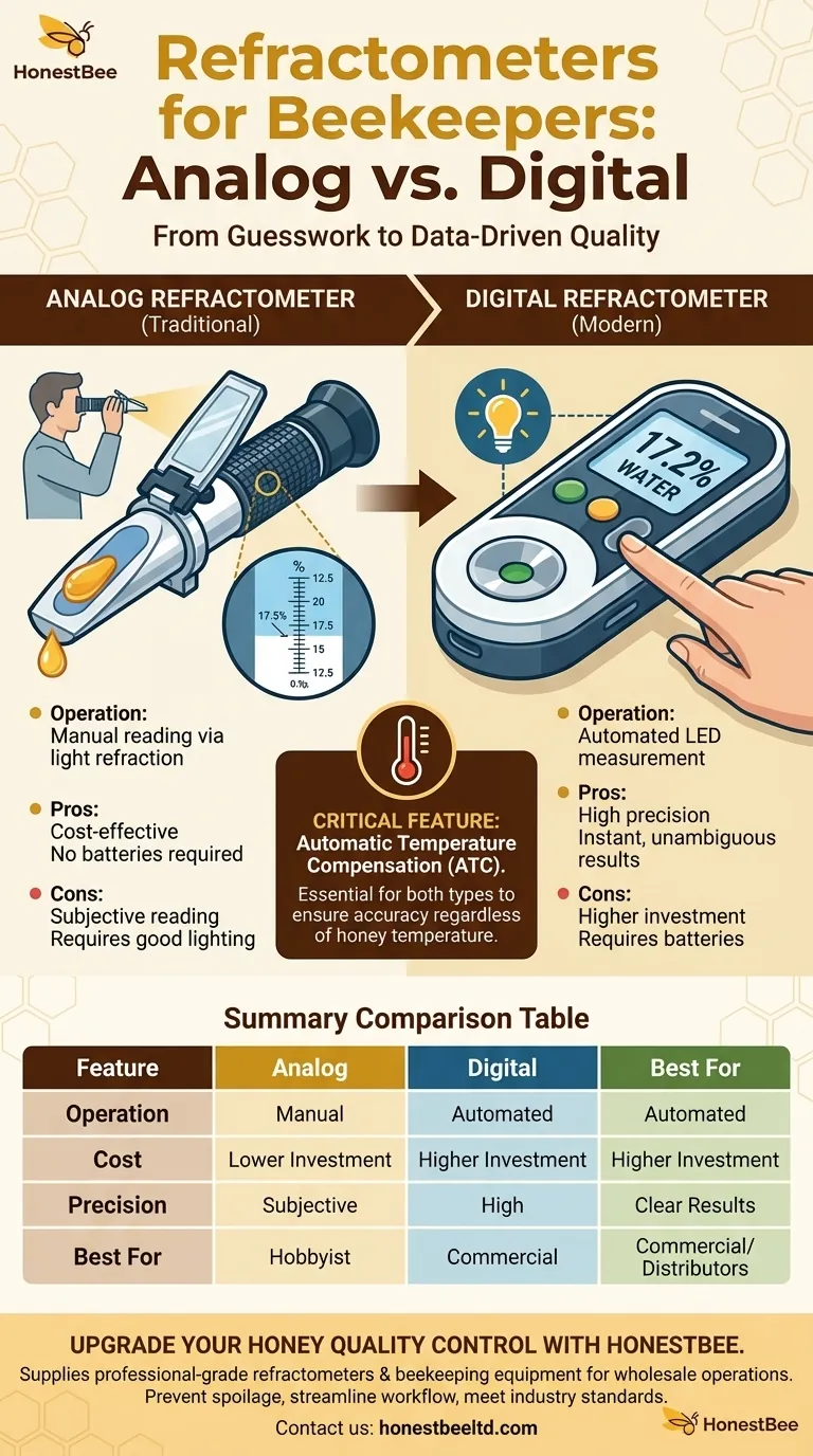 Какие типы рефрактометров доступны для пчеловодов? Выберите правильный инструмент для контроля качества меда Визуальное руководство