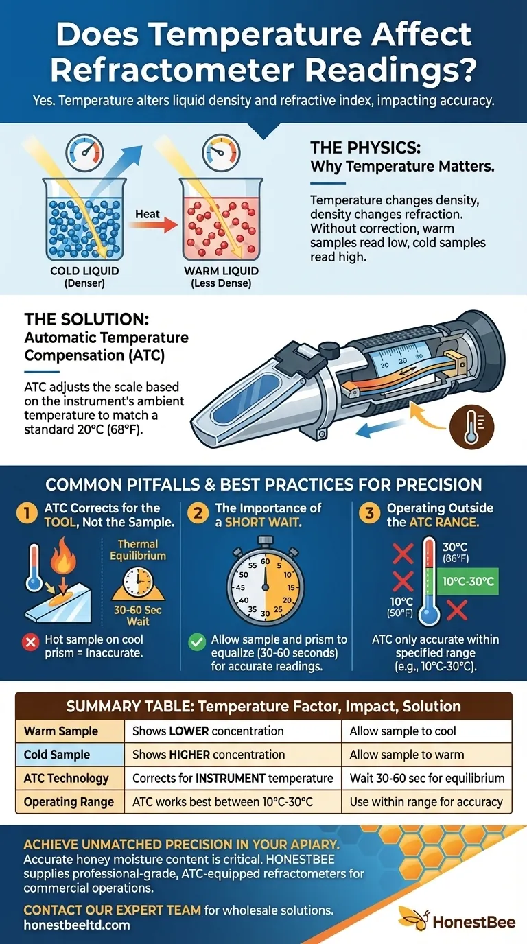 온도는 굴절계 판독값에 영향을 미치나요? 꿀에 대한 정확한 측정 마스터하기 시각적 가이드