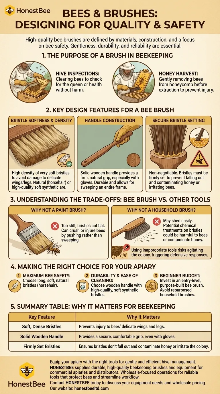 양봉가들은 고품질 헤어 브러시의 디자인에 대해 무엇을 기대해야 할까요? 부드러운 벌 브러시를 위한 필수 기능 시각적 가이드