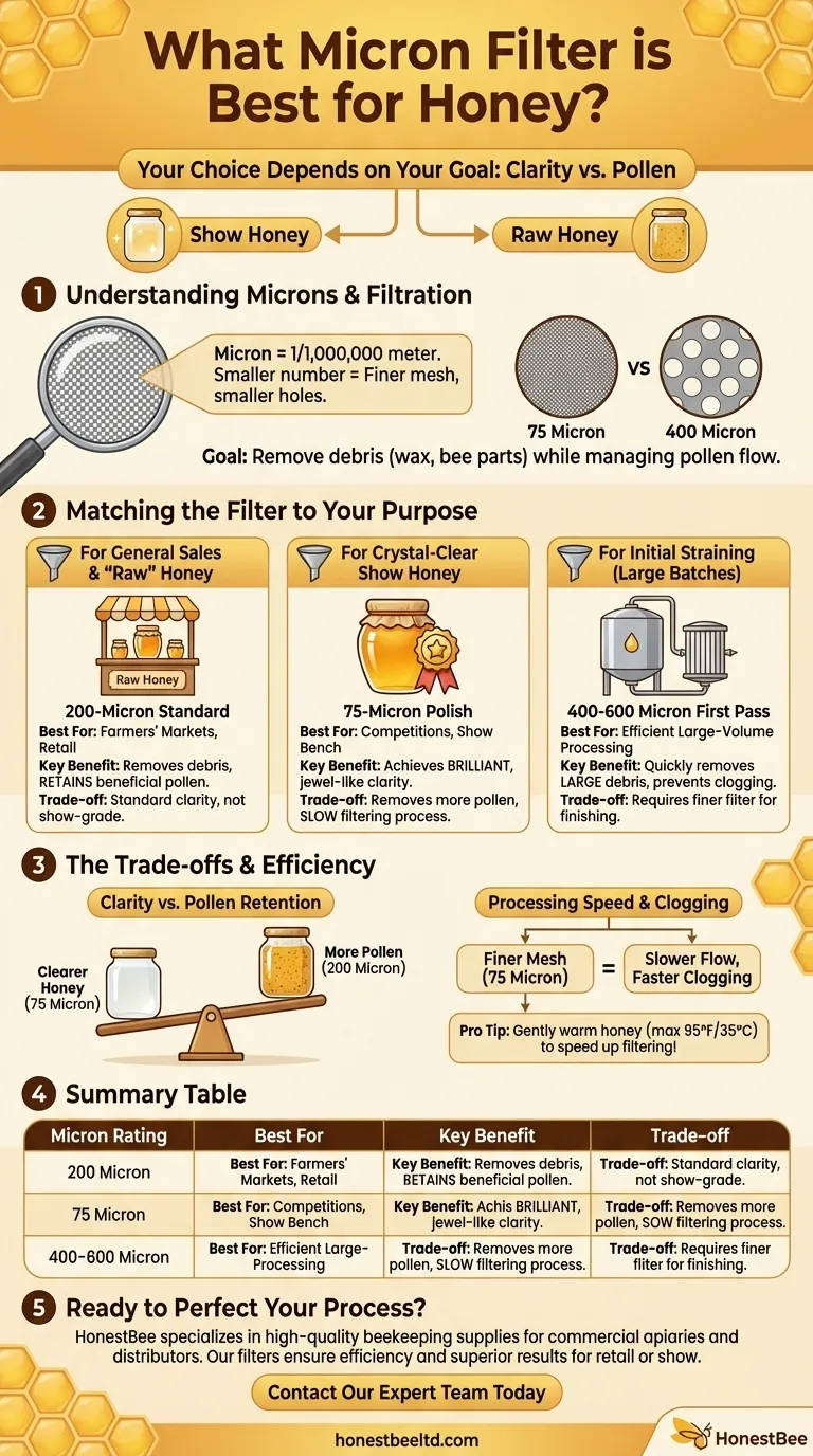 What micron filter is best for honey? Choose the Right Filter for Your Goal Visual Guide