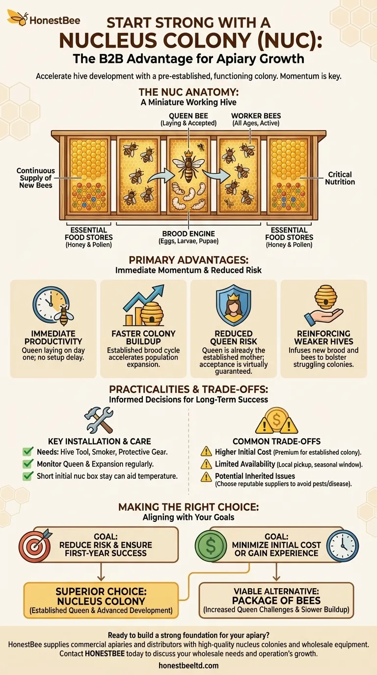 Welche Vorteile hat der Start mit einem Ableger (Nuc)? Ein Vorsprung für ein blühendes Bienenvolk Visuelle Anleitung
