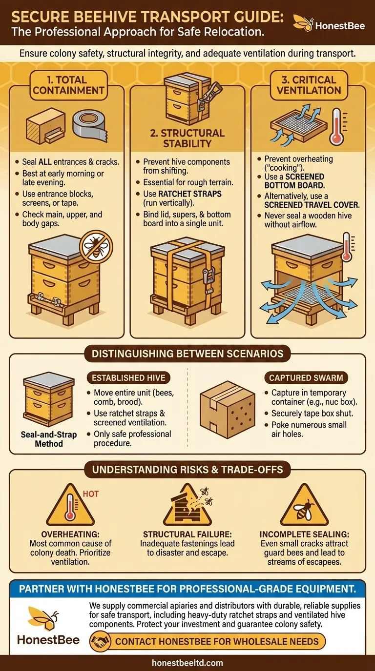Como você deve proteger as abelhas antes de movê-las? Um Guia para o Transporte Seguro e Sem Estresse de Colmeias Guia Visual
