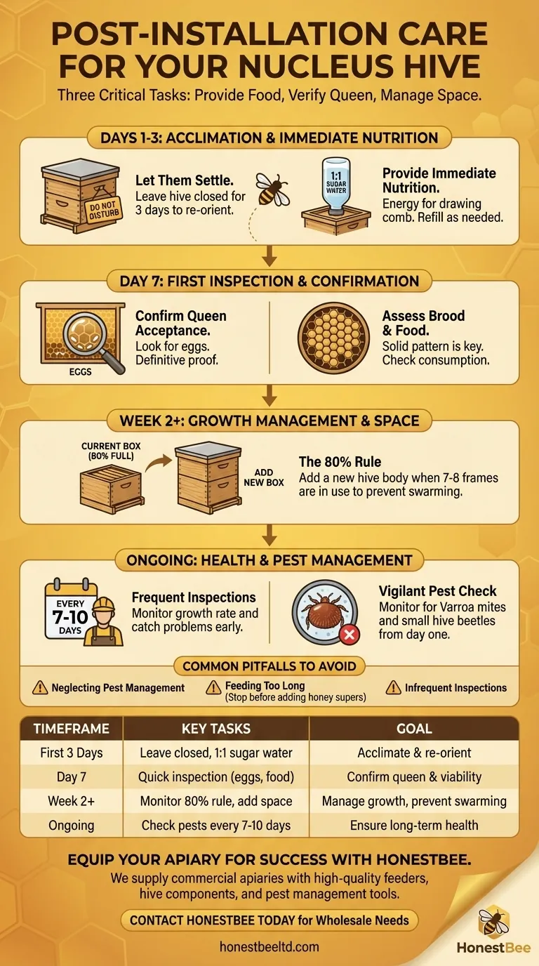 핵군 설치 후 필요한 관리는 무엇인가요? 첫날부터 번성하는 군체를 보장하세요 시각적 가이드