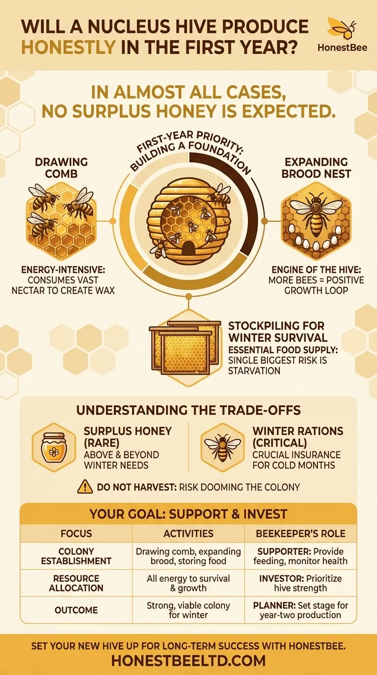 Une ruche noyau produira-t-elle du miel la première année ? Concentrez-vous sur la Fondation pour les récoltes futures Guide Visuel