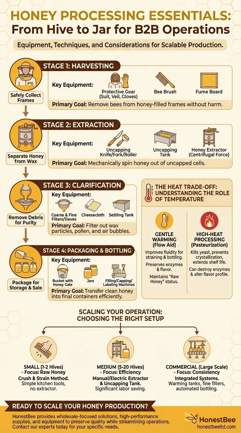 What is needed to process honey? Essential Equipment & Stages for Pure Honey Visual Guide