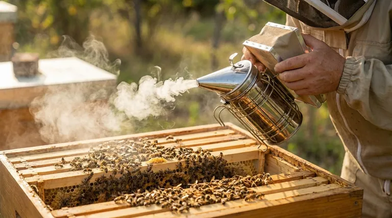 Como a fumaça acalma as abelhas e qual é o seu efeito no comportamento da colmeia? Domine as Técnicas de Manejo de Colmeias