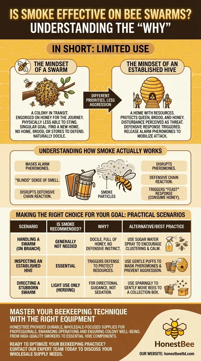 Is smoke effective with bee swarms and why? The Truth About Swarm Behavior Visual Guide