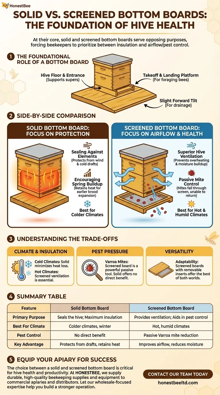 Quali sono gli scopi principali di un fondo pieno e di un fondo a rete in un alveare? Scegli la base giusta per il tuo alveare Guida Visiva