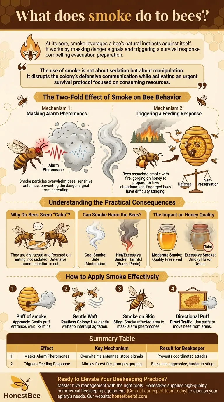 What does smoke do to bees? Master the Art of Calm Hive Inspections Visual Guide