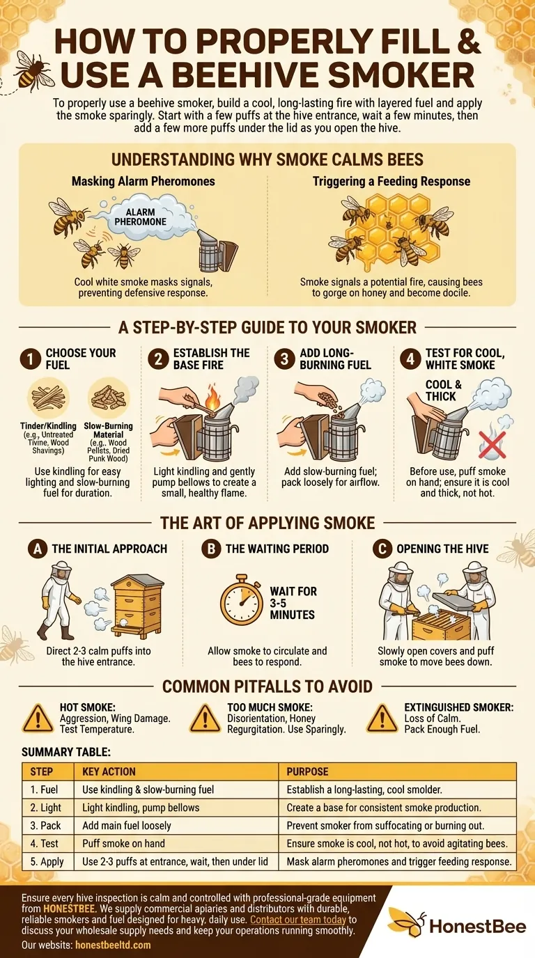 How do you properly fill and use a beehive smoker? Master the Art of Calm, Effective Beekeeping Visual Guide