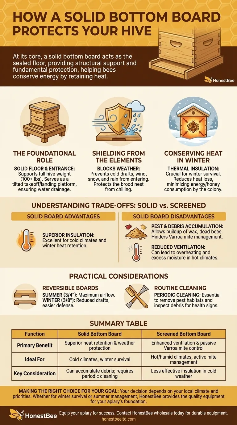 How does a solid bottom board protect the hive? Essential Defense for Your Colony's Health Visual Guide
