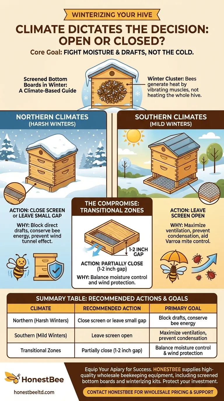 What considerations should be taken for screened bottom boards during winter? Master Winter Ventilation vs. Insulation Visual Guide