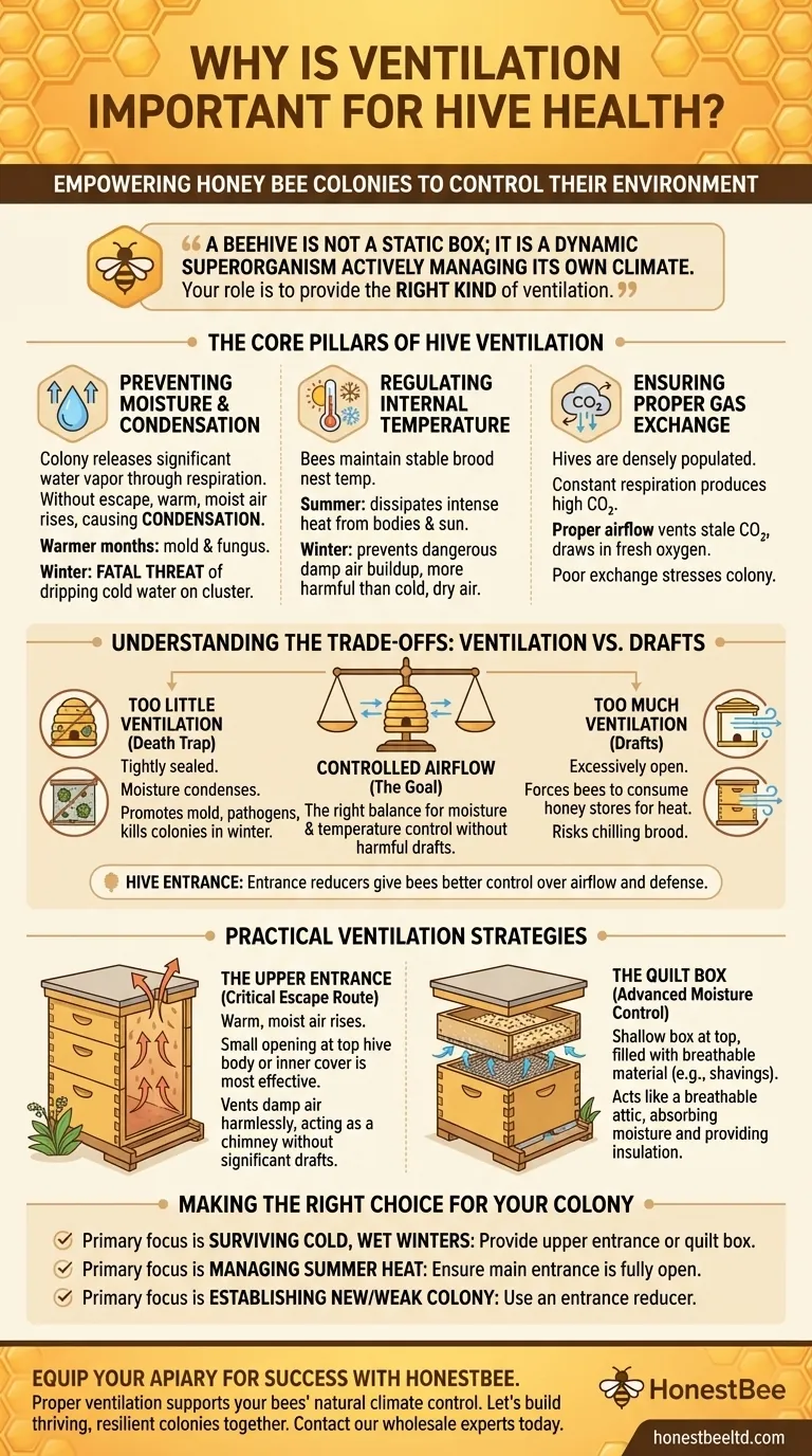환기가 벌통 건강에 중요한 이유는 무엇인가요? 번성하는 군집을 위한 습도 조절 마스터하기 시각적 가이드