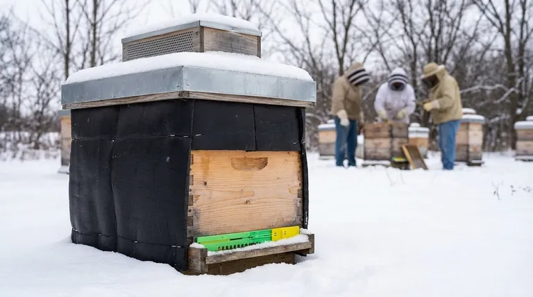 What additional feature can improve overwintering success for hives? Master the 4 Pillars of Winter Survival